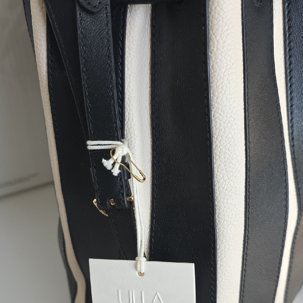 NWT Ulla Johnson Leather Alma Everday Bucket Bag Noir Stripe Purse - Picture 14 of 16